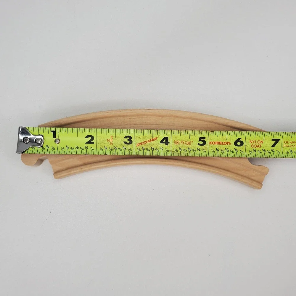 6 Piece Wooden Curved Train Track Set Replacement Parts for Brio Thomas 6.5 Inch